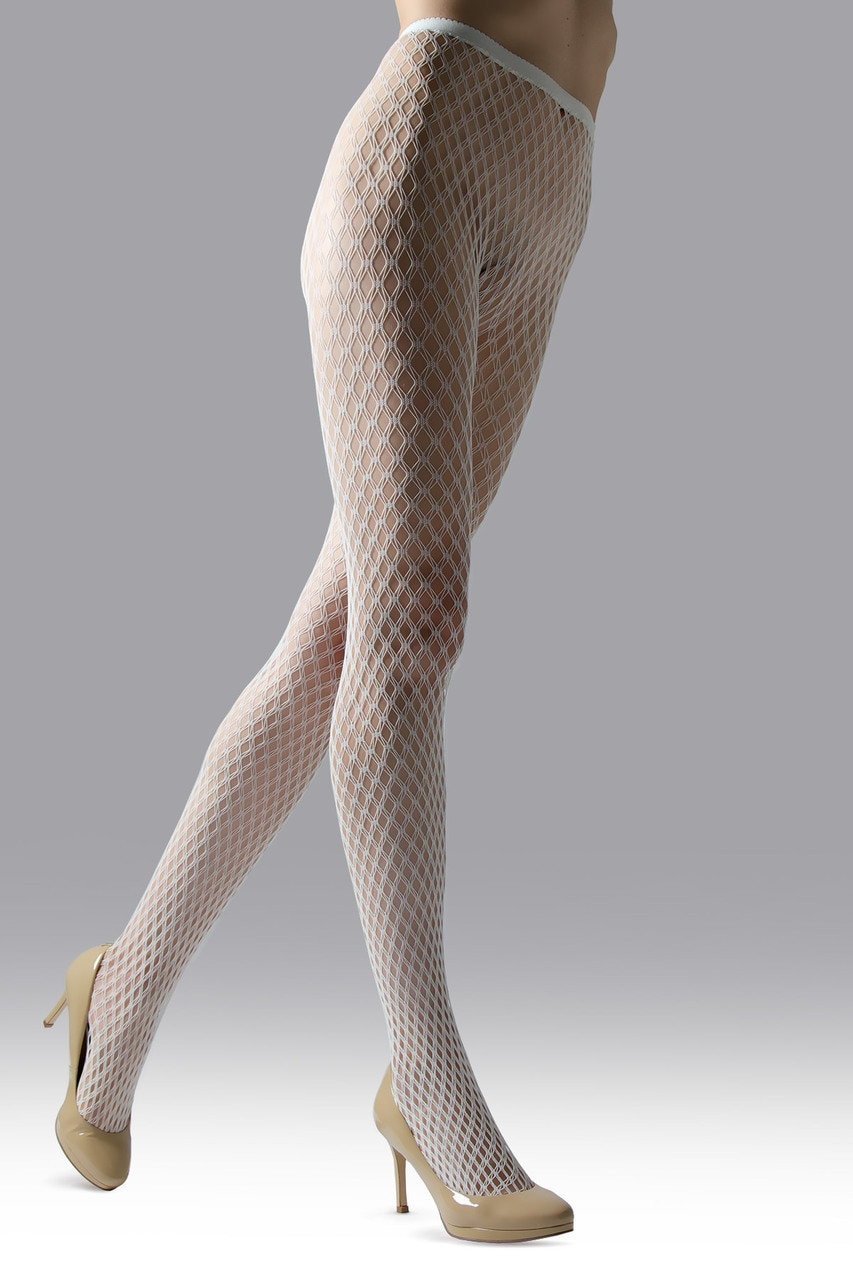 BeWicked 1916 Amber Lace Top Fishnet Thigh Highs White in Hosiery, Leggings,  Stockings and Socks - $8.99